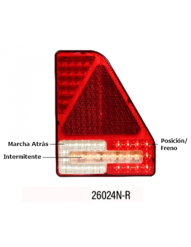 PILOTO TRASERO LED 12/24V DERECHO MARCHA ATRAS REFERENCIA 26024N-R