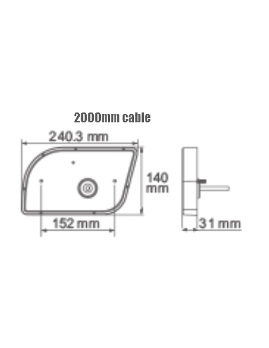 GLO TRAC LED 12/24V COMB. REAR LAMP LEFT - CABLE