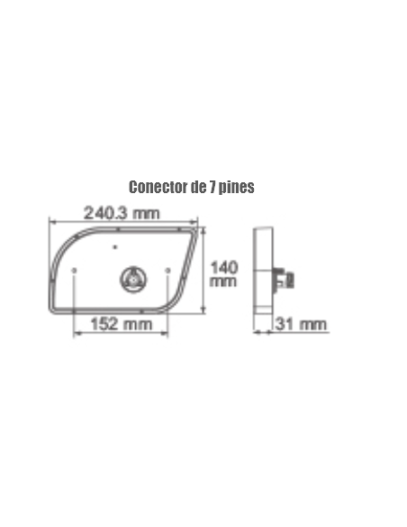 PILOTO TRASERO LED GLO TRAC 12/24V DERECHO 7 PIN REFERENCIA 26039PRH