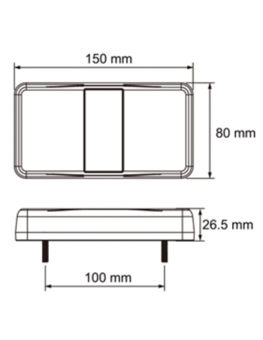 PILOTO TRASERO LED GLO TRAC 12/24V COMPACTO REFERENCIA 26042AR-V