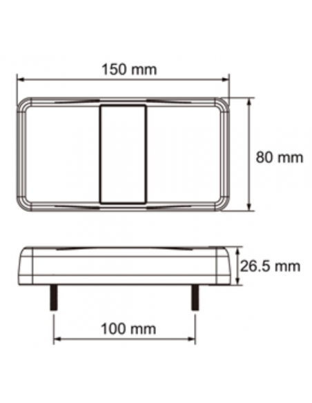 PILOTO TRASERO LED GLO TRAC 12/24V COMPACTO REFERENCIA 26042AR-V