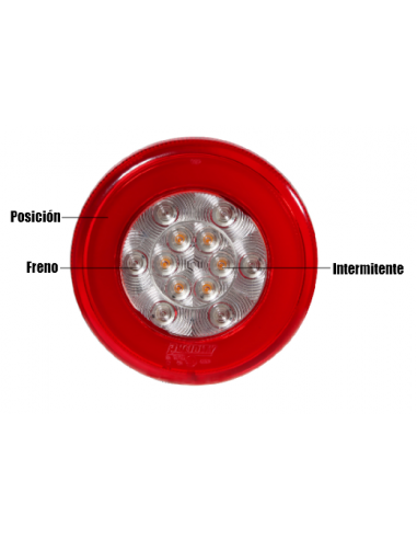 PILOTO TRASERO LED GLO TRAC 12/24V REDONDO REFERENCIA 26043-1