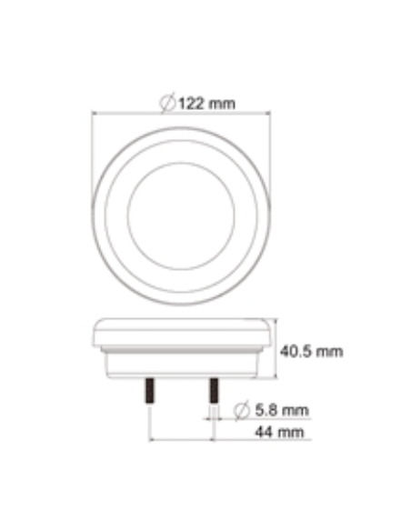 PILOTO TRASERO LED GLO TRAC 12/24V REDONDO REFERENCIA 26043-1