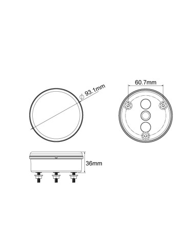PILOTO TRASERO LED 12/24V REDONDO REFERENCIA 26005-1