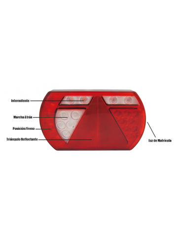 LED COMBINATION REAR LAMP 12V 2M CABLE LEFT