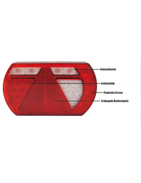 PILOTO TRASERO LED 12V DERECHO 5 PINS REFERENCIA 26060P5RH-2LHD