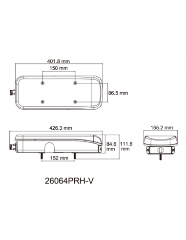 PILOTO TRASERO LED GLO TRAC 24V IZQUIERDO CAMIÓN VOLVO 26064NPLH-V