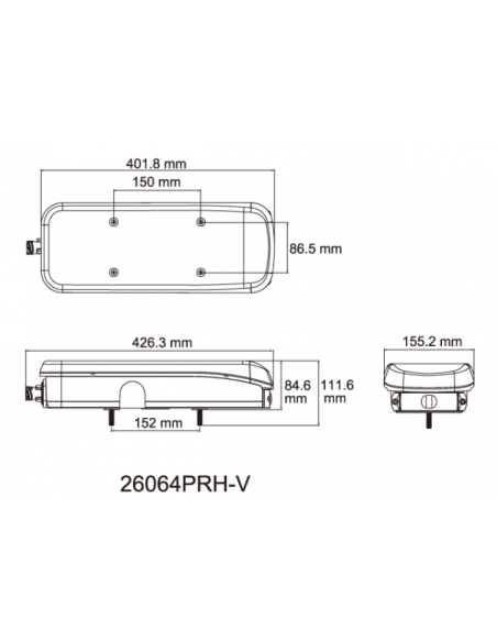 PILOTO TRASERO LED GLO TRAC 24V IZQUIERDO CAMIÓN VOLVO 26064NPLH-V