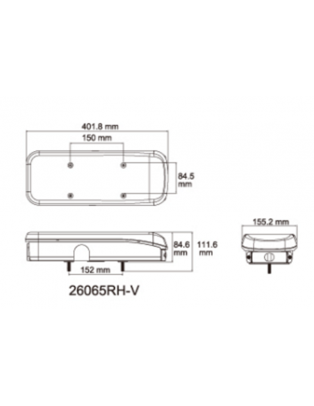 PILOTO TRASERO LED GLO TRAC 12/24V DERECHO 7en1 26065PRH-V
