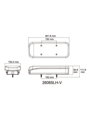 PILOTO TRASERO LED GLO TRAC 12/24V IZQUIERDO 7en1 26065PLH-V