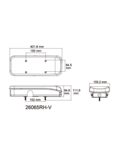 PILOTO TRASERO LED GLO TRAC 12/24V DERECHO 8en1 26065NPRH-V