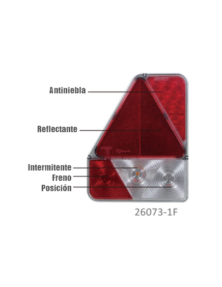 PILOTO TRASERO LED 12V IZQUIERDO ANTINIEBLA REFERENCIA 26073-1F