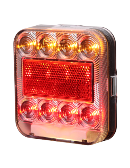 PILOTO TRASERO LED 12V CON LUZ MATRÍCULA 4 PIN CABLE 4M 26074L-1MP-4M