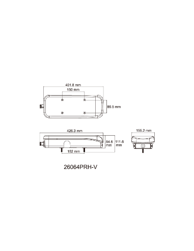 PILOTO TRASERO LED GLO TRAC 12/24V IZQUIERDO 7 PIN 26064PLH-V