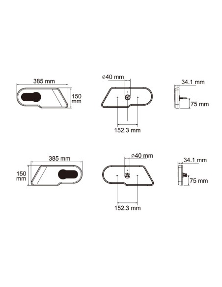 ECE-approved IP67 LED rear light
