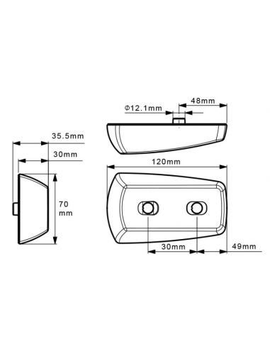 PILOTO INTERMITENTE LED GLO TRAC 12/24V AUTOBÚS REFERENCIA 26161A-V