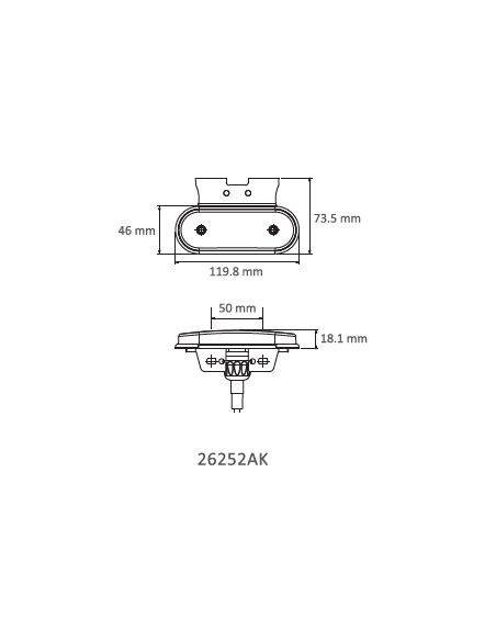 GALIBO LATERAL LED 24V AMBAR CON SOPORTE REFERENCIA 26252AK