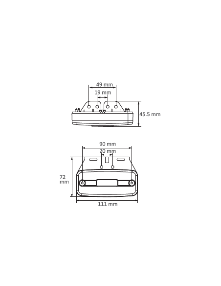 GALIBO LATERAL LED 12/24V AMBAR CON SOPORTE REFERENCIA 26261AK-V