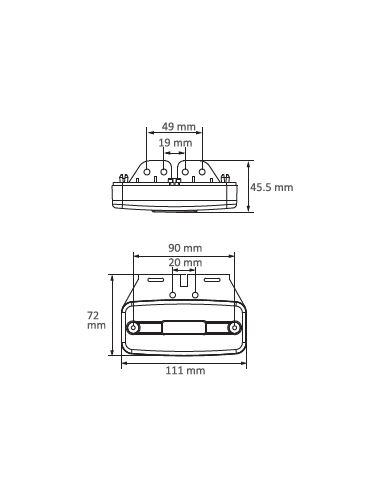 GALIBO LATERAL LED 12/24V AMBAR SIN SOPORTE REFERENCIA 26261A-V