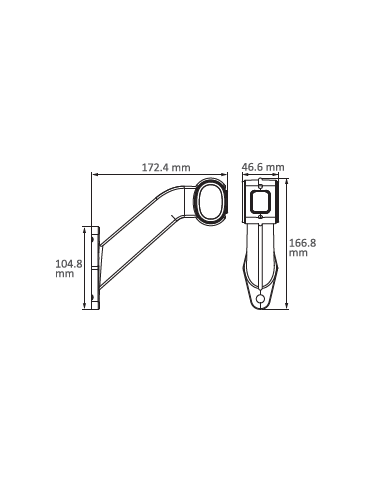 PILOTO ANCHURA LED CURVO 24V DERECHO CON PRS REFERENCIA 26550-2R