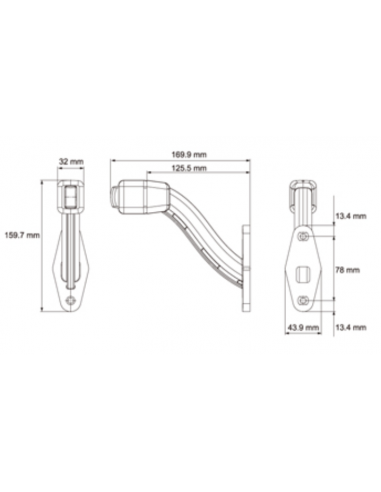 LED END OUTLINE MARKER LAMP 12/24V LONG CURVED