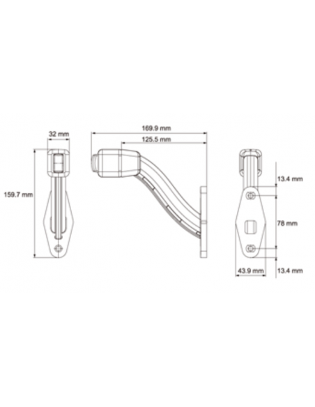 PILOTO ANCHURA LED 12/24V LARGO CURVO 3 en 1 REFERENCIA 26558V