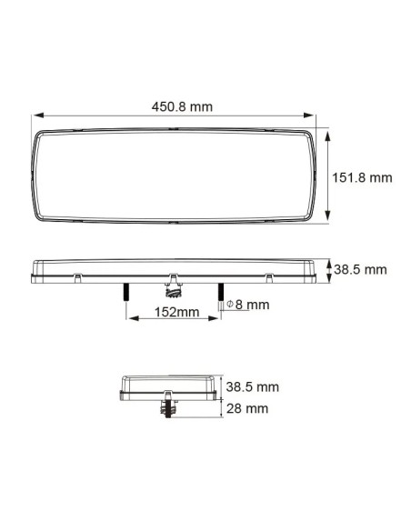 LED rear light pack for truck with 7 functions