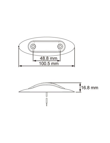 GALIBO TRASERO LED 12V ROJO REFERENCIA 22322RK CON MARCO CROMADO