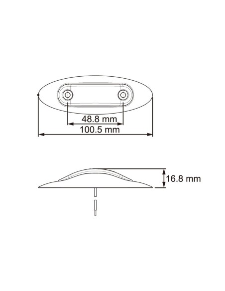 GALIBO TRASERO LED 12V ROJO REFERENCIA 22322RK CON MARCO CROMADO