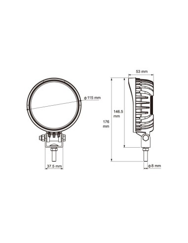 FARO DE TRABAJO LED 9/32V REDONDO 1920LUM 19W REFERENCIA 22808
