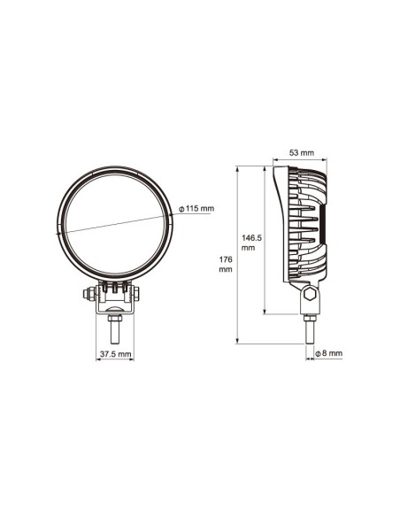 FARO DE TRABAJO LED 9/32V REDONDO 1920LUM 19W REFERENCIA 22808