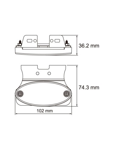 GALIBO LATERAL LED 12/24V AMBAR CON SOPORTE Y PRS 26258AK-V-30CM