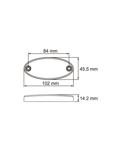 GALIBO LATERAL LED 12/24V AMBAR CON SOPORTE Y PRS 26258AK-V-30CM