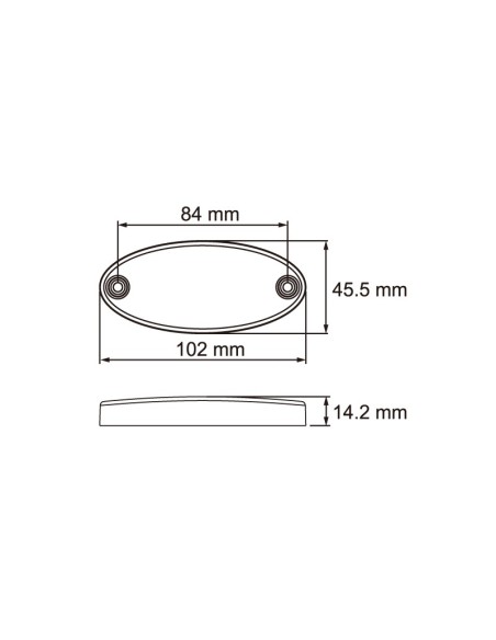 GALIBO LATERAL LED 12/24V AMBAR CON SOPORTE Y PRS 26258AK-V-30CM