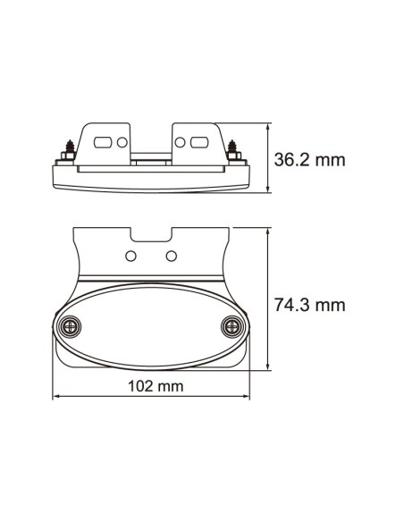 GALIBO LATERAL LED 12/24V AMBAR CON SOPORTE 26258AK-V-50CM