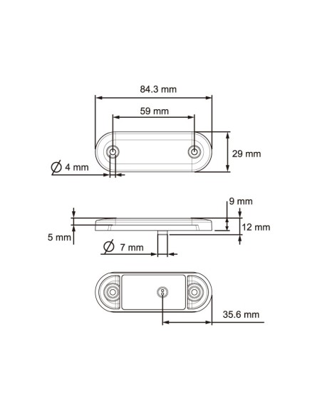 GALIBO DELANTERO LED 12/24V BLANCO SIN MARCO REFERENCIA 26260C-V