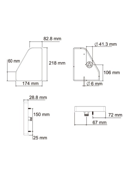 PILOTO TRASERO LED 12/24V DERECHO MARCHA ATRAS REFERENCIA 26024N-R