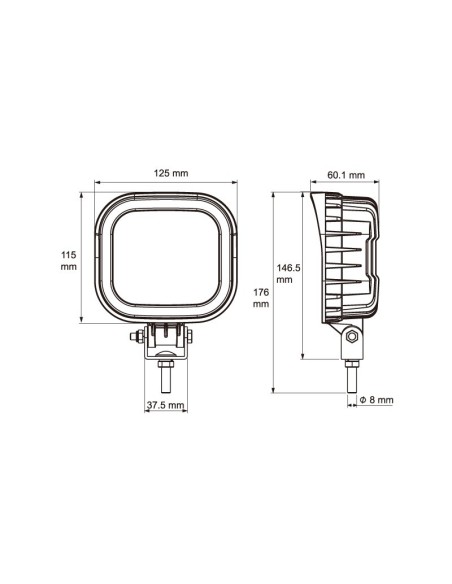 FLOOD BEAM LED WORK LAMP 12/80V 2160LUM 22W