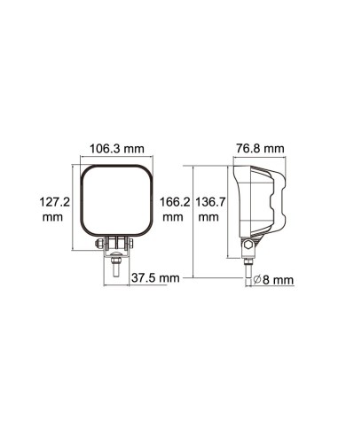 FLOOD BEAM LED WORK LAMP 9/32V...