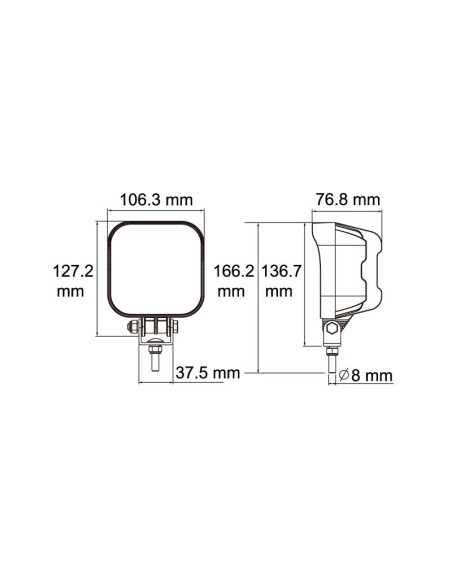 FLOOD BEAM LED WORK LAMP 9/32V 3200LUM 42W