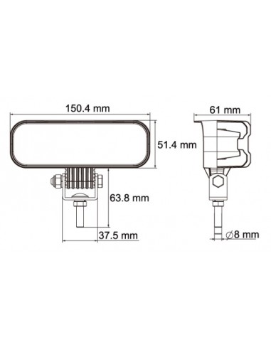 FARO DE TRABAJO LED 9/32V RECTANGULAR 1440LUM 19W REFERENCIA 22825