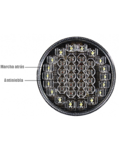 Piloto trasero LED redondo 12V / 24V con niebla y marcha atrás 2