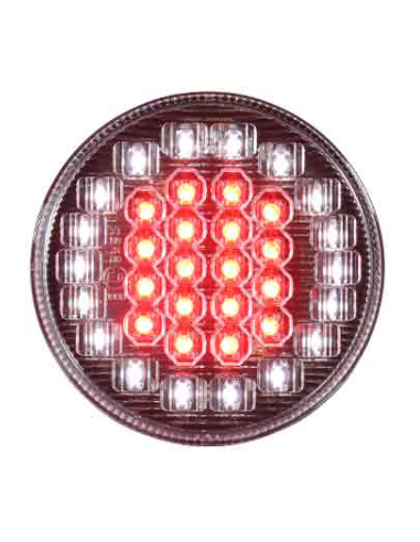Piloto trasero LED redondo 12V / 24V con antiniebla y marcha atrás