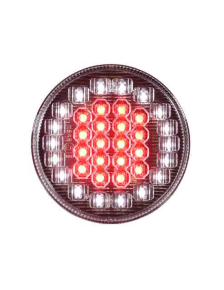 Round LED rear light 12V / 24V with fog and reverse light